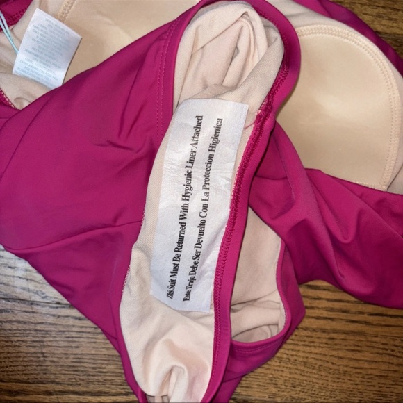 Kona Sol‎ Woman Large Swimsuit High Waisted One Piece Hot Pink Beach Sexy NWT - Picture 7 of 13